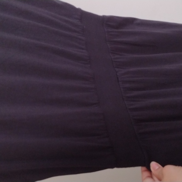 Athleta Santorini Cinch Dress Black Soft Stretchy Jersey Knit Modal Athleisure S - Picture 11 of 13